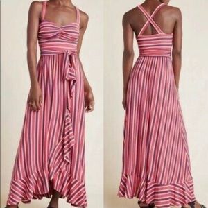 NWT Anthro Maeve Gabriela Ruffled Maxi Dress